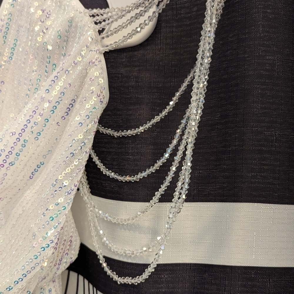 One Shoulder Bead Detail Sequin Bodycon Party Dress - Picture 11 of 12
